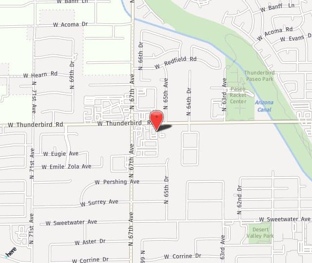 Location Map: 6591 W Thunderbird Rd. Glendale, AZ 85306