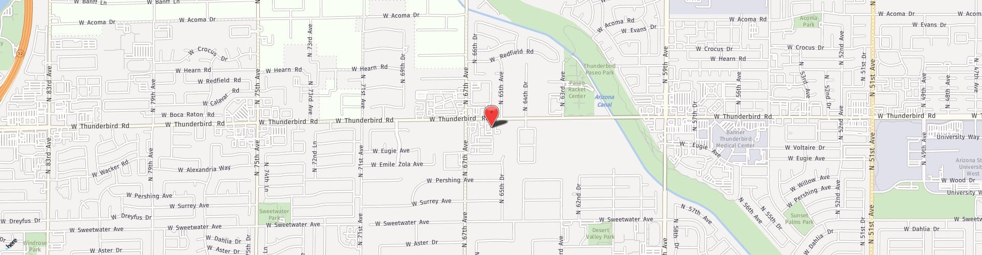 Location Map: 6591 W Thunderbird Rd. Glendale, AZ 85306